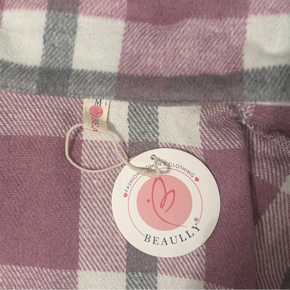 Beaully Women Casual Plaid Longsleeve Flannel ButtonDownPocketed |Size M |NWT|O1 - Picture 4 of 9
